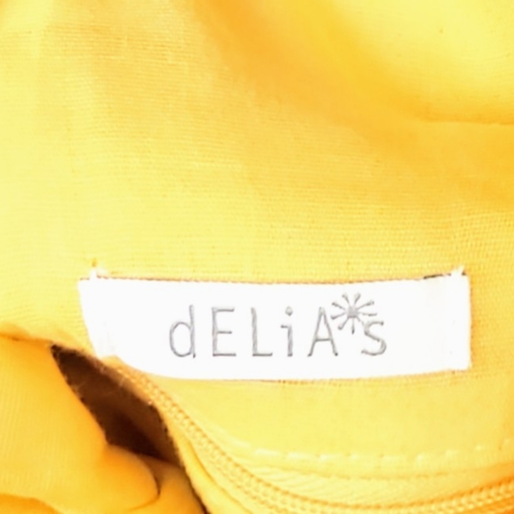 Delia’s Yellow Crochet Crossbody Bag Tassel Boho Festival Summer Purse - Picture 5 of 8